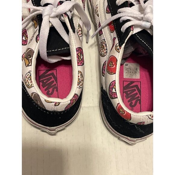 Vans Old Skool Black/White/Pink Sneakers, Donut Pattern, Juniors Size 4.5 US - Picture 6 of 8